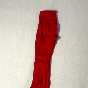 Size 2 Red Lululemon Athletic Leggings